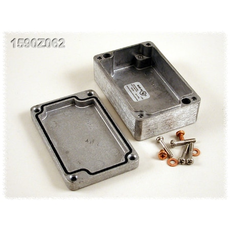 Hammond Screws Electrical Enclosures, 3.86 in H, 1.35 in D, 2.52 in W, 4, 4X, 6, 6P, 12 & 13, Aluminum 1590Z062